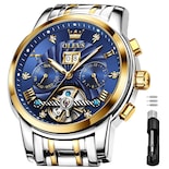 Reloj De Pulsera Olevs Azul Automático Con Cuerda Automática Para Hombre - Venta Internacional.