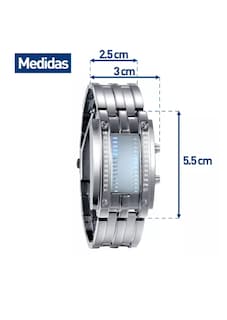 Foto 2 | Reloj Bluelander Plateado Led Binario Electrónico Impermeable para Hombre