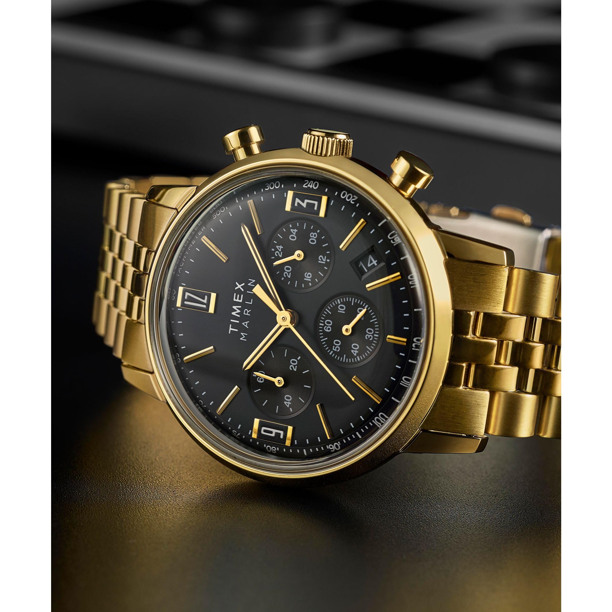 Foto 7 pulgar | Reloj Timex Marlin Quartz Chronograph De 40 Mm En Tono Dorado Para Hombre - Venta Internacional.