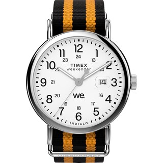 Foto 1 | Funda Watch Timex Weekender De 40 Mm Y Correa Naranja Plateada - Venta Internacional.