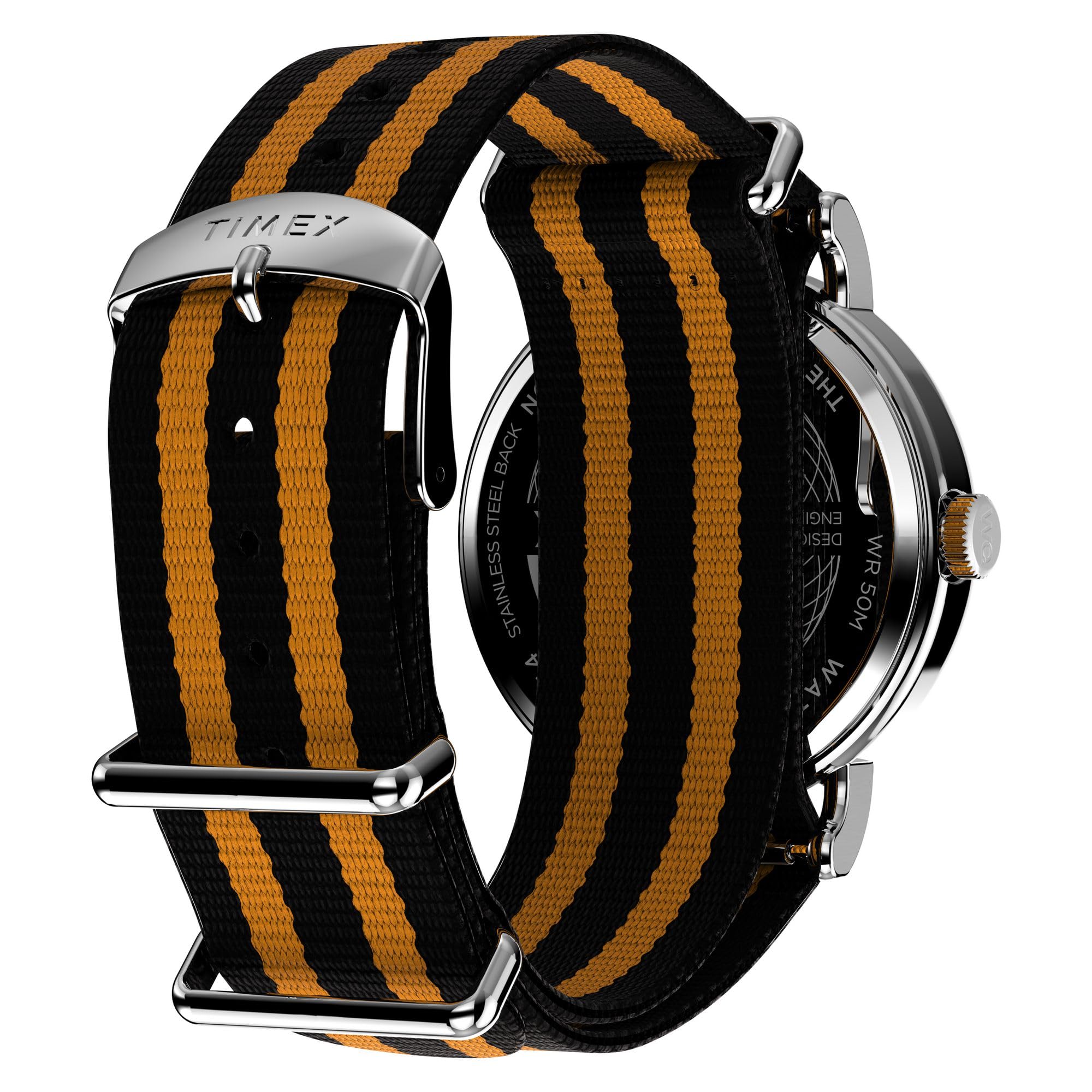 Foto 6 pulgar | Funda Watch Timex Weekender De 40 Mm Y Correa Naranja Plateada - Venta Internacional.