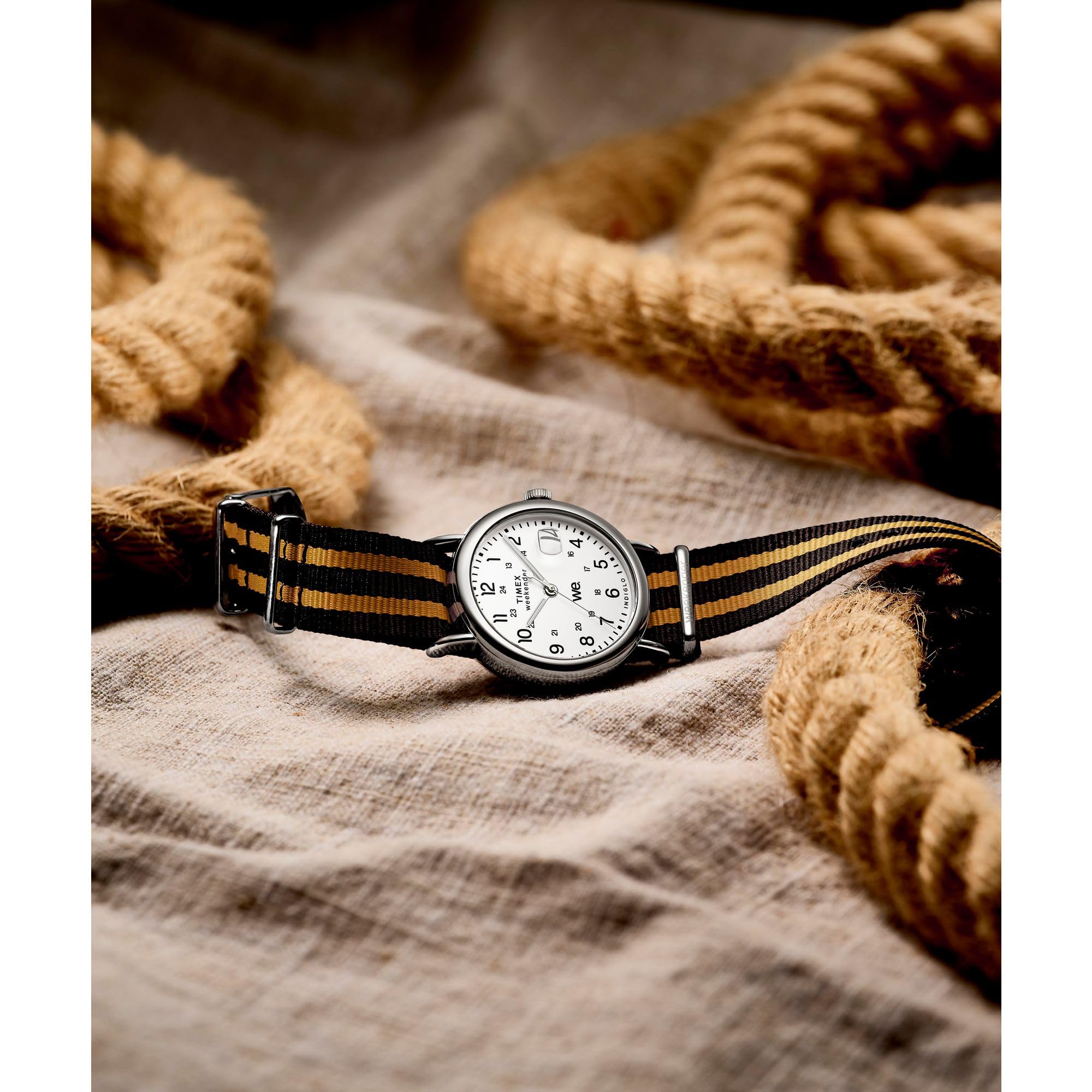 Foto 7 pulgar | Funda Watch Timex Weekender De 40 Mm Y Correa Naranja Plateada - Venta Internacional.