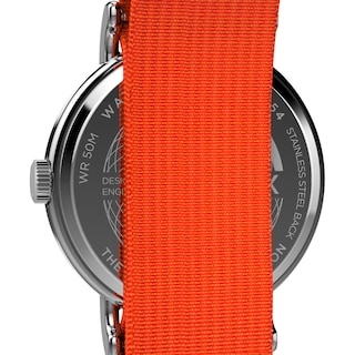 Foto 4 | Funda Watch Timex Weekender De 40 Mm Y Correa Naranja Plateada - Venta Internacional.