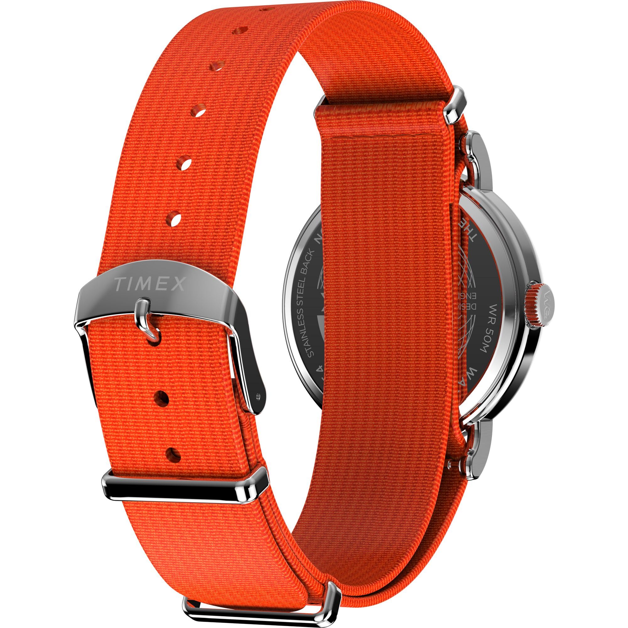 Foto 6 pulgar | Funda Watch Timex Weekender De 40 Mm Y Correa Naranja Plateada - Venta Internacional.