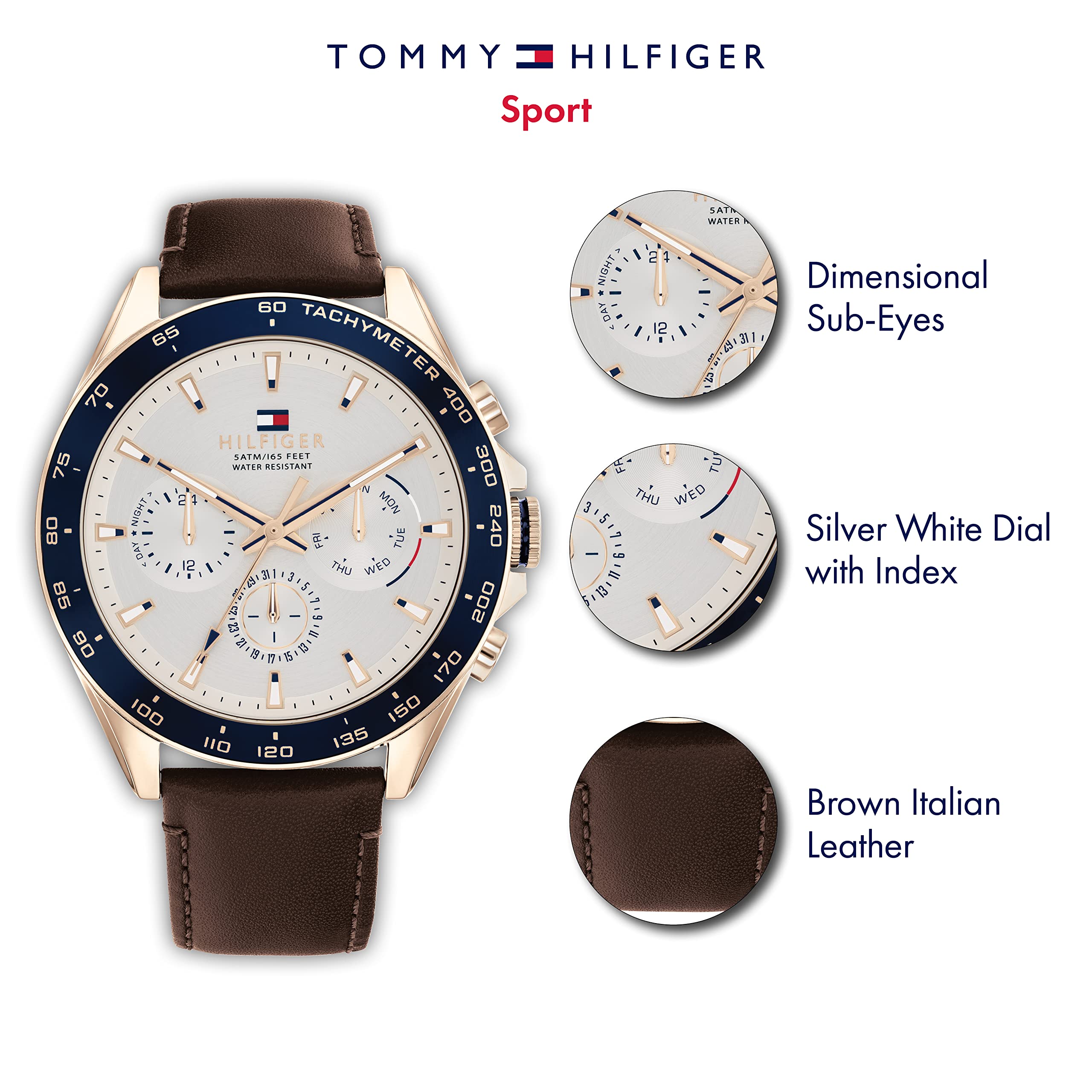 Foto 3 pulgar | Reloj Tommy Hilfiger Multifunción Carnation Gold Brown Para Hombre - Venta Internacional.