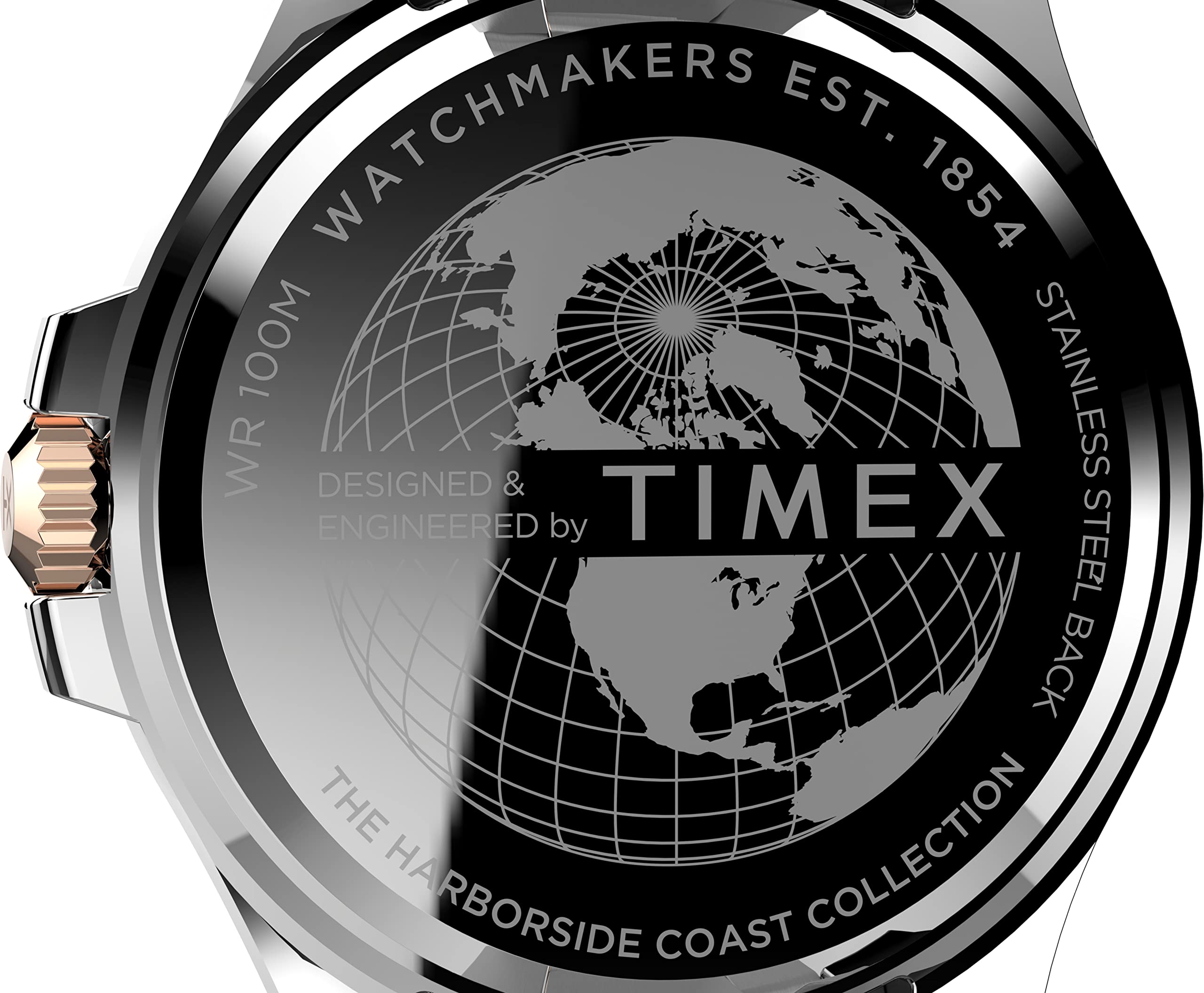 Foto 4 pulgar | Reloj Timex Harborside Coast Para Hombre, 43 Mm, Caja Bicolor Rosa - Venta Internacional.