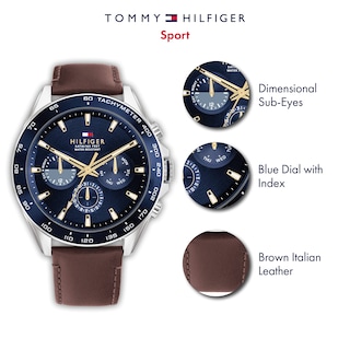 Foto 2 | Reloj Tommy Hilfiger De Acero Inoxidable, Cuarzo Y Piel, Azul - Venta Internacional.