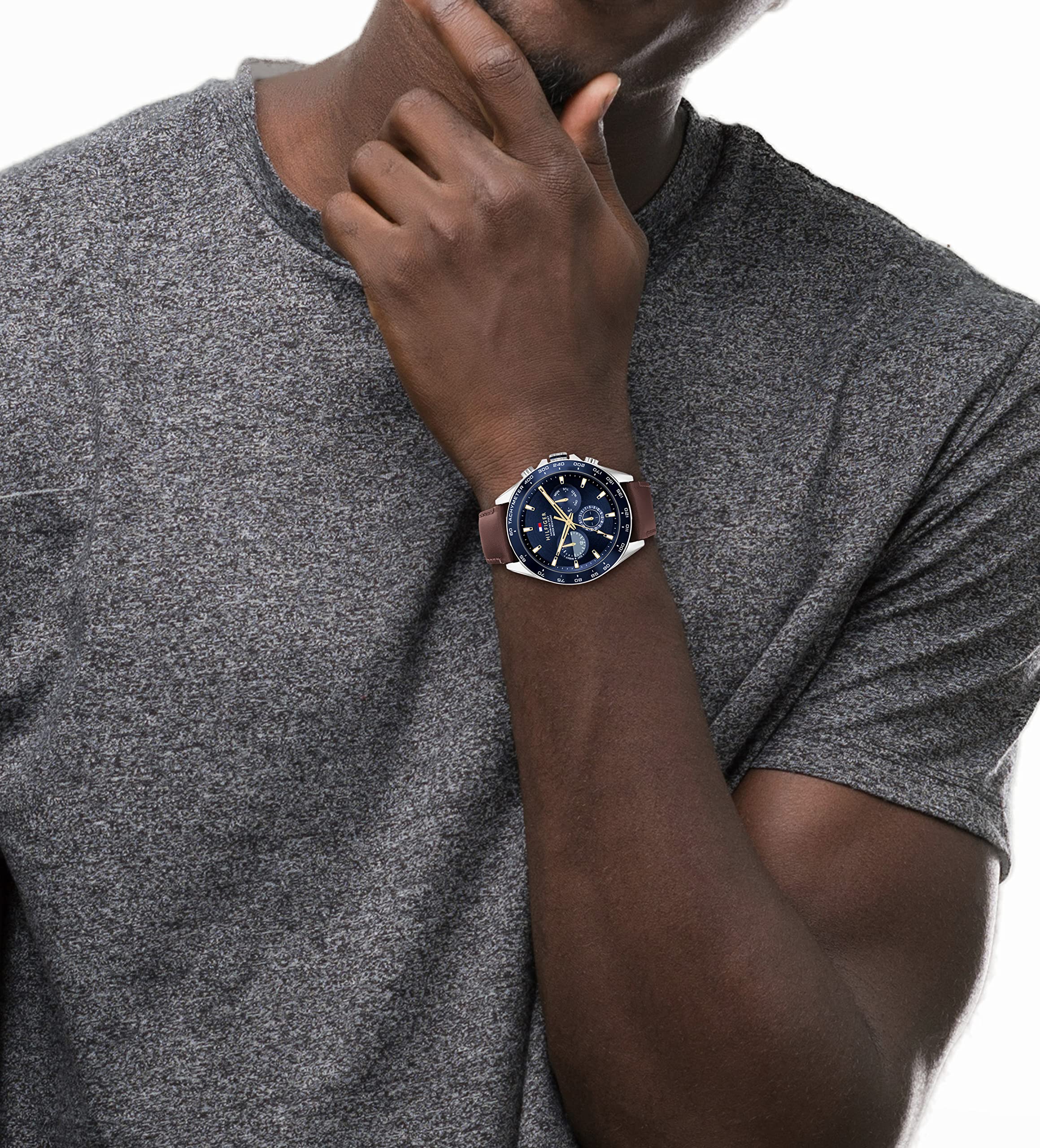 Foto 4 pulgar | Reloj Tommy Hilfiger De Acero Inoxidable, Cuarzo Y Piel, Azul - Venta Internacional.