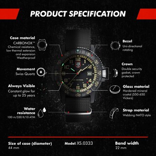 Foto 3 | Reloj Luminox Leatherback Sea Turtle Para Hombre, Resistente Al Agua Hasta 100 M - Venta Internacional.
