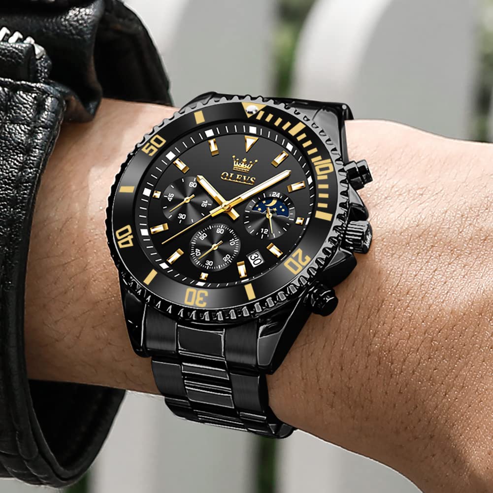 Foto 3 pulgar | Reloj Olevs Fashion Para Hombre, Vestido Con Cronógrafo, Impermeable - Venta Internacional.
