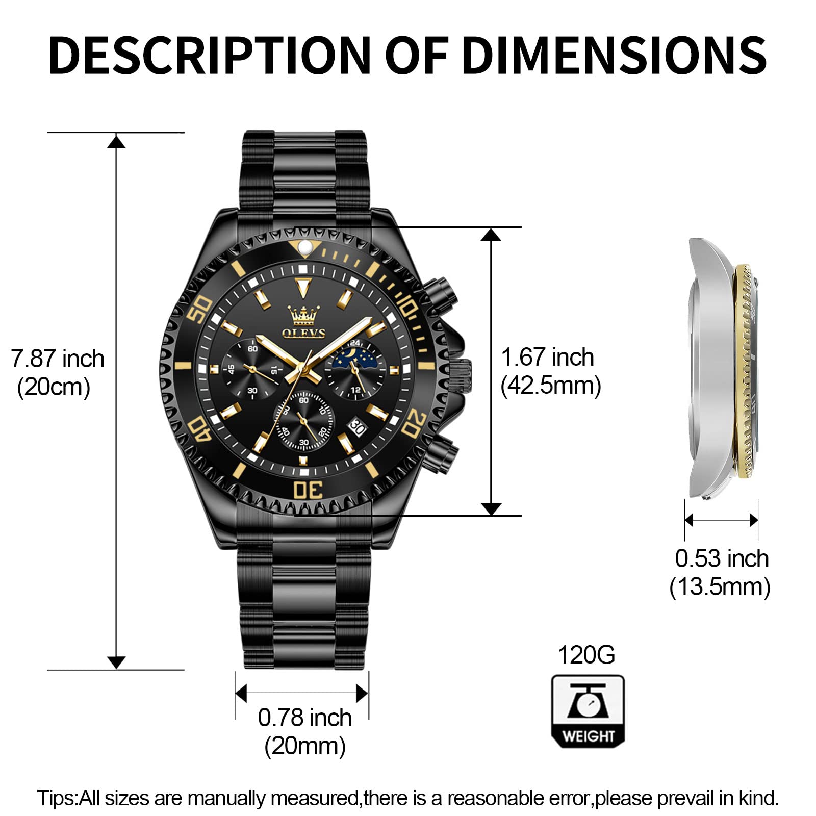 Foto 8 pulgar | Reloj Olevs Fashion Para Hombre, Vestido Con Cronógrafo, Impermeable - Venta Internacional.