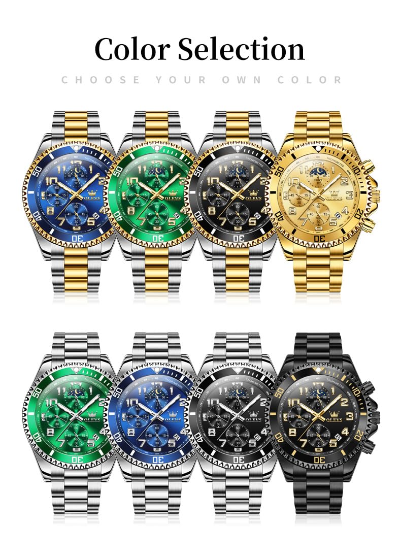 Foto 7 pulgar | Reloj Olevs Para Hombre, Plateado, Negro, Clásico Y Lujoso, Reloj De Vestir Para Hombre, Reloj De Ac - Venta Interna