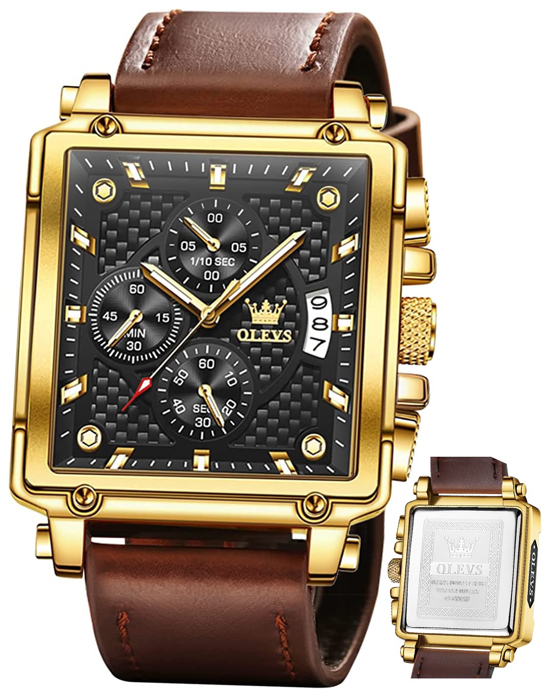 Foto 1 | Reloj Olevs Square Chronograph Fashion Business Para Hombre - Venta Internacional.