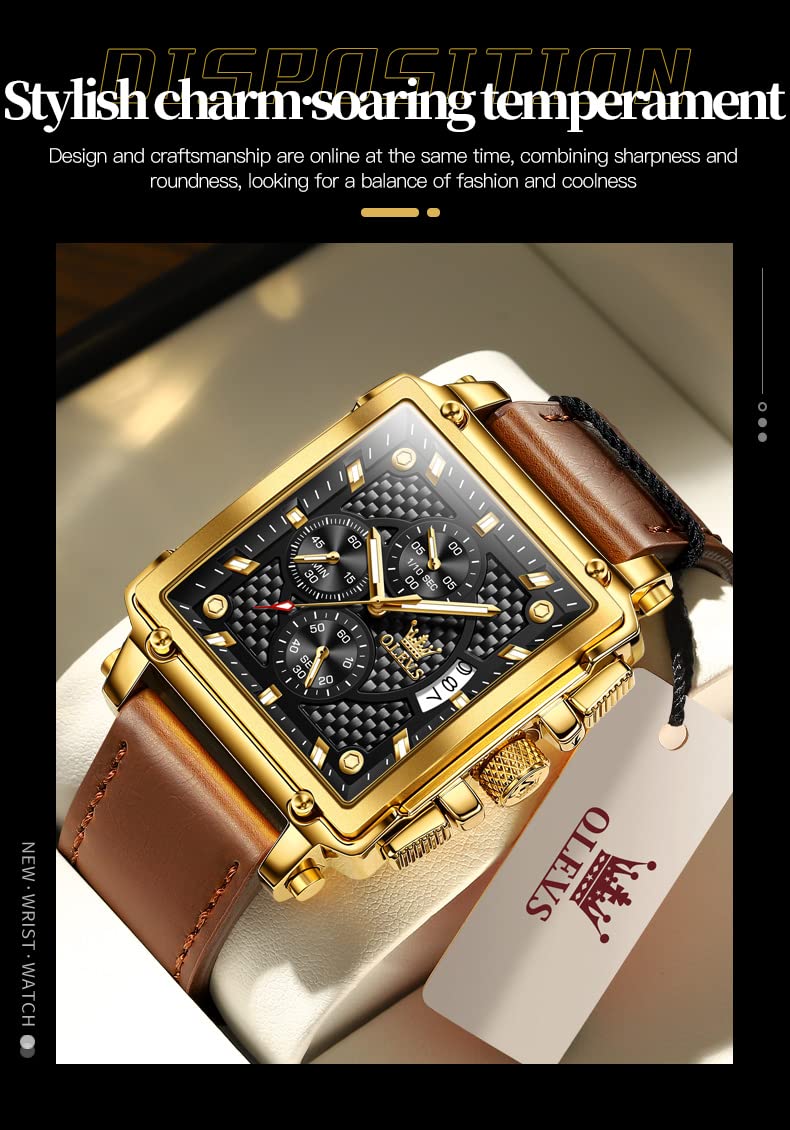 Foto 4 pulgar | Reloj Olevs Square Chronograph Fashion Business Para Hombre - Venta Internacional.