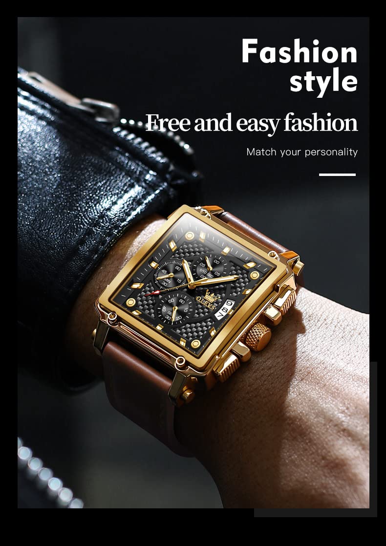Foto 4 | Reloj Olevs Square Chronograph Fashion Business Para Hombre - Venta Internacional.