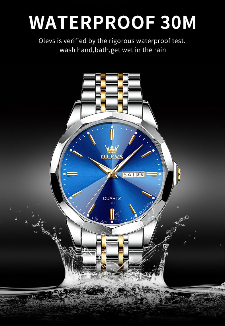 Foto 5 pulgar | Reloj De Pulsera Olevs Para Hombre, Vestido De Negocios Analógico, Cuarzo, Plateado - Venta Internacional.