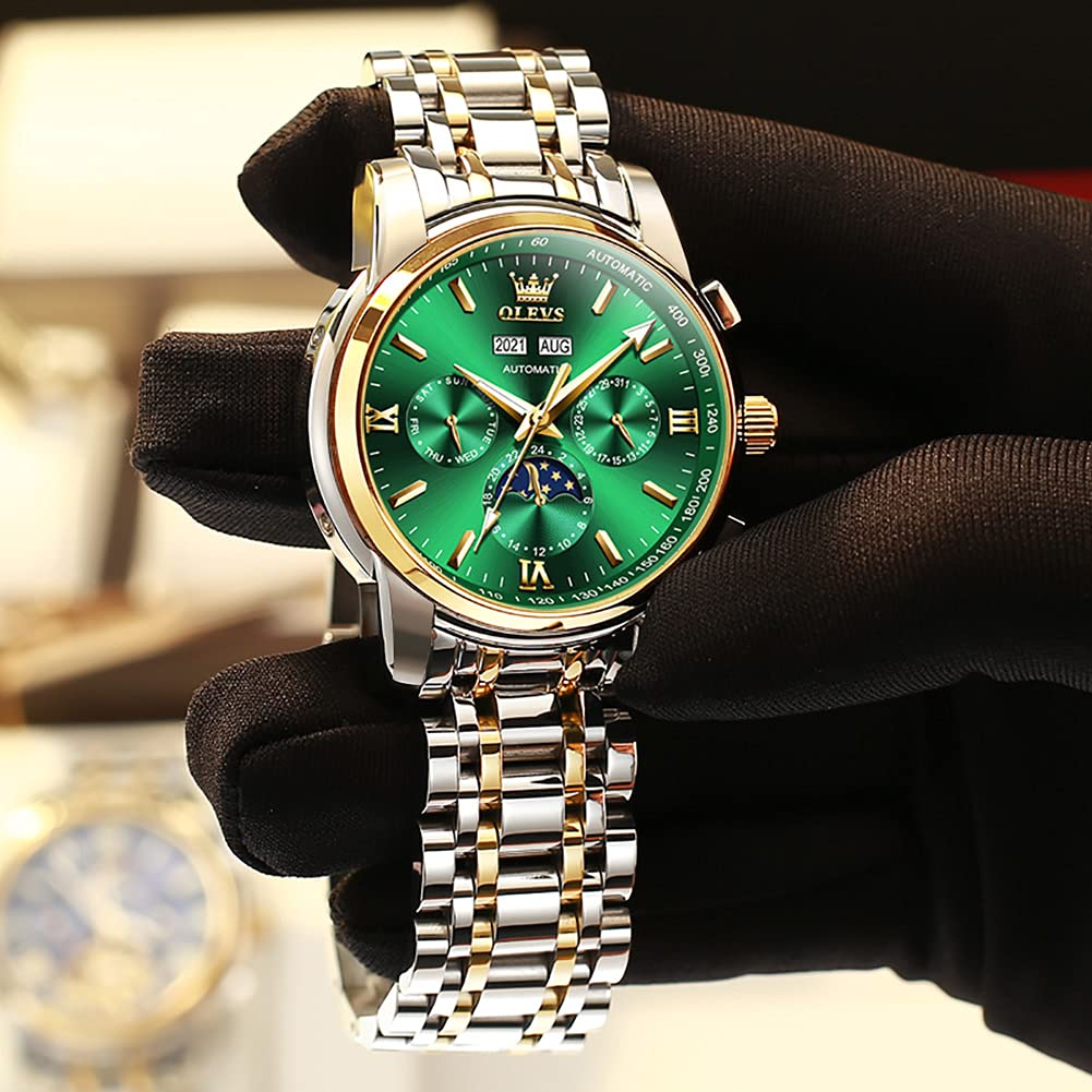 Foto 4 pulgar | Reloj Olevs Automatic Auto Winding Moon Phase Para Hombre - Venta Internacional.