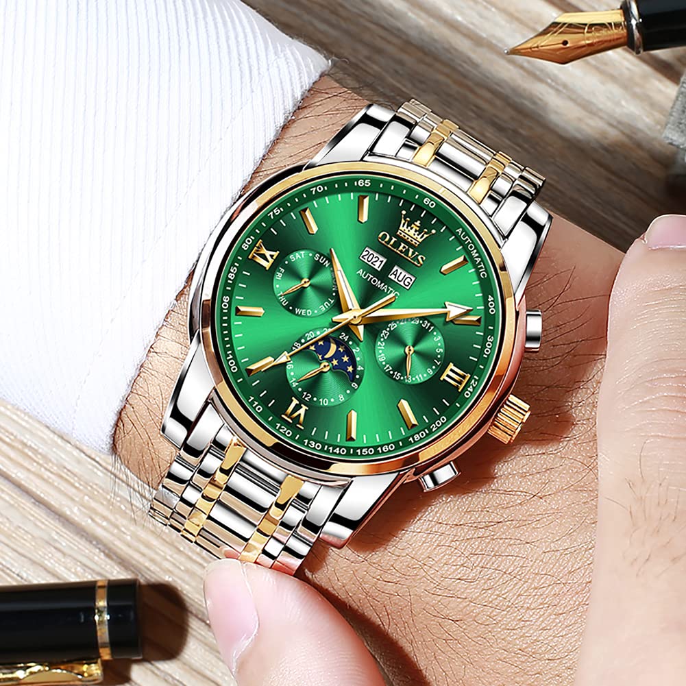 Foto 6 pulgar | Reloj Olevs Automatic Auto Winding Moon Phase Para Hombre - Venta Internacional.