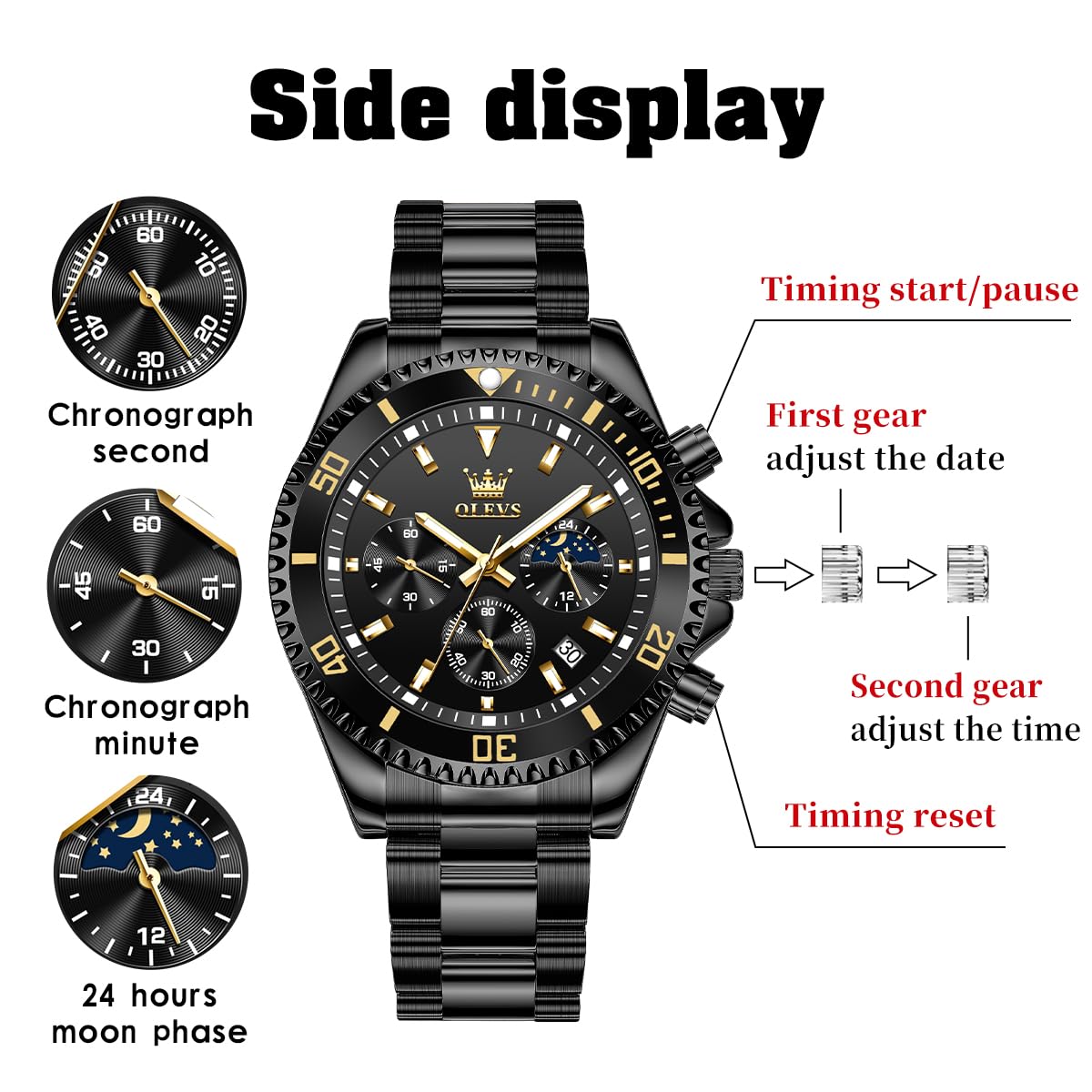 Foto 7 pulgar | Reloj Olevs Business Dress Big Face Analog Quartz Para Hombre - Venta Internacional.