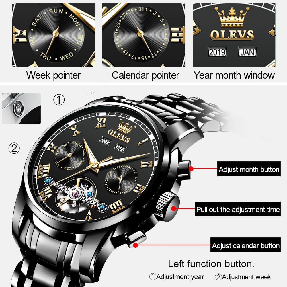Foto 5 pulgar | Reloj Olevs Self Winding Tourbillon Automatic Para Hombre - Venta Internacional.