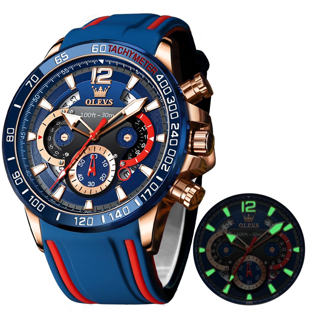 Foto 1 | Reloj Olevs Blue Military Sport Impermeable Para Hombre - Venta Internacional.