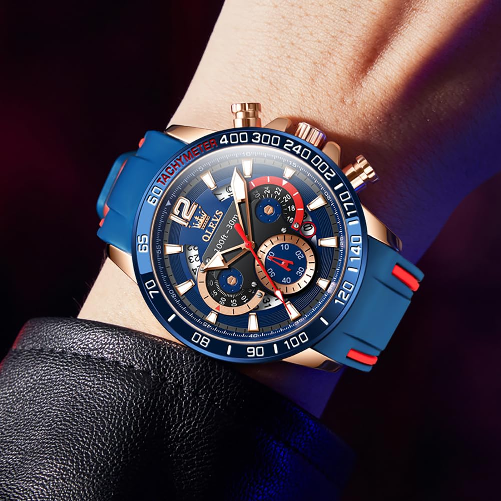 Foto 2 | Reloj Olevs Blue Military Sport Impermeable Para Hombre - Venta Internacional.