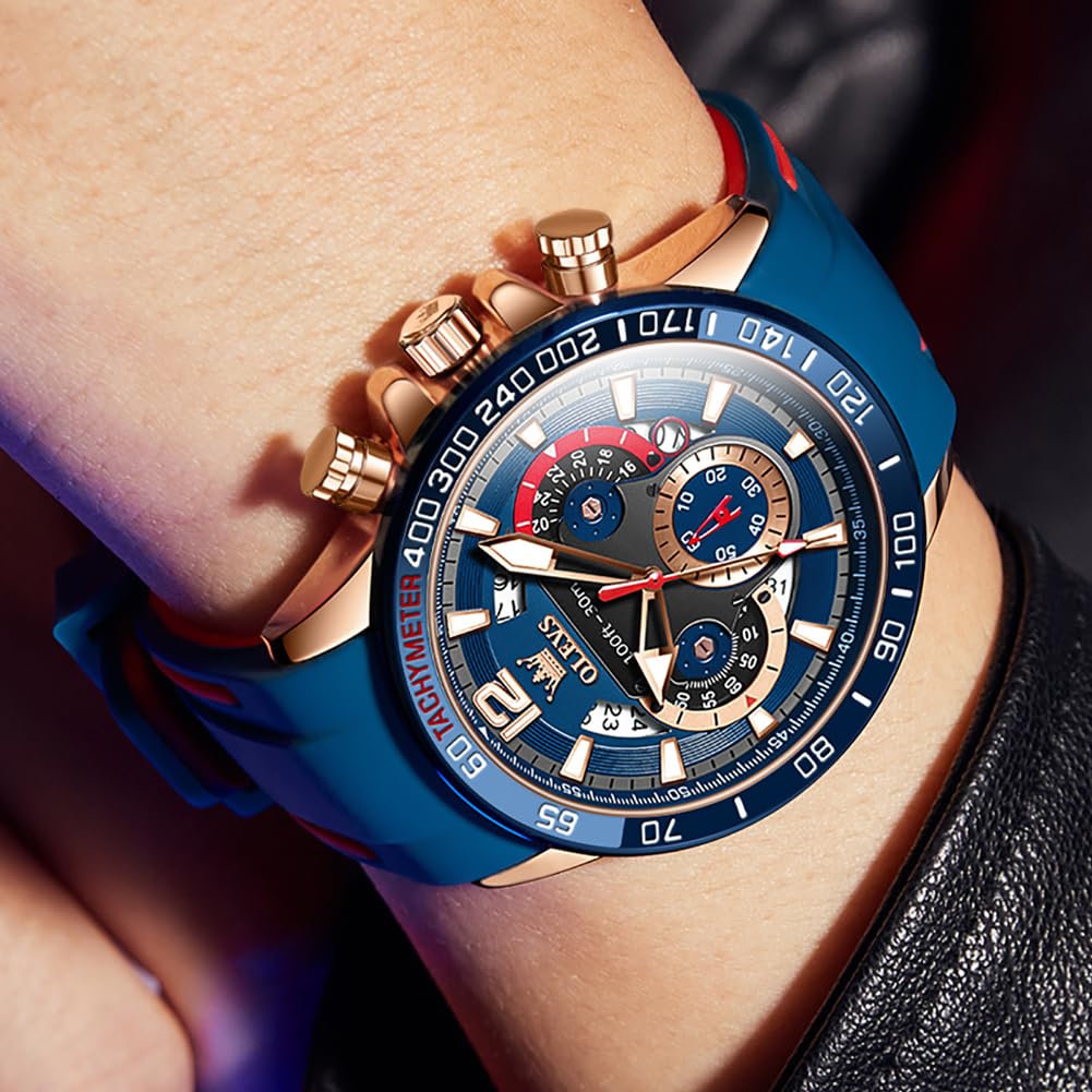 Foto 6 pulgar | Reloj Olevs Blue Military Sport Impermeable Para Hombre - Venta Internacional.