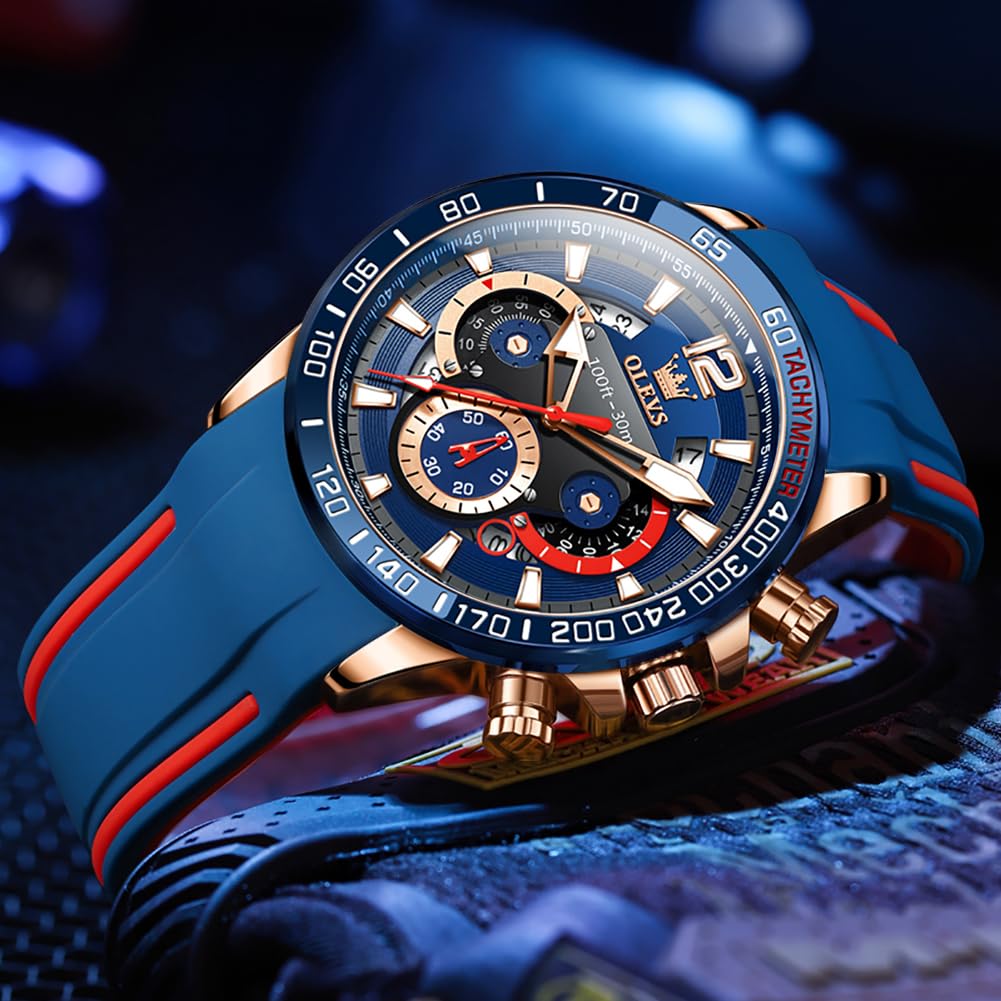Foto 7 pulgar | Reloj Olevs Blue Military Sport Impermeable Para Hombre - Venta Internacional.