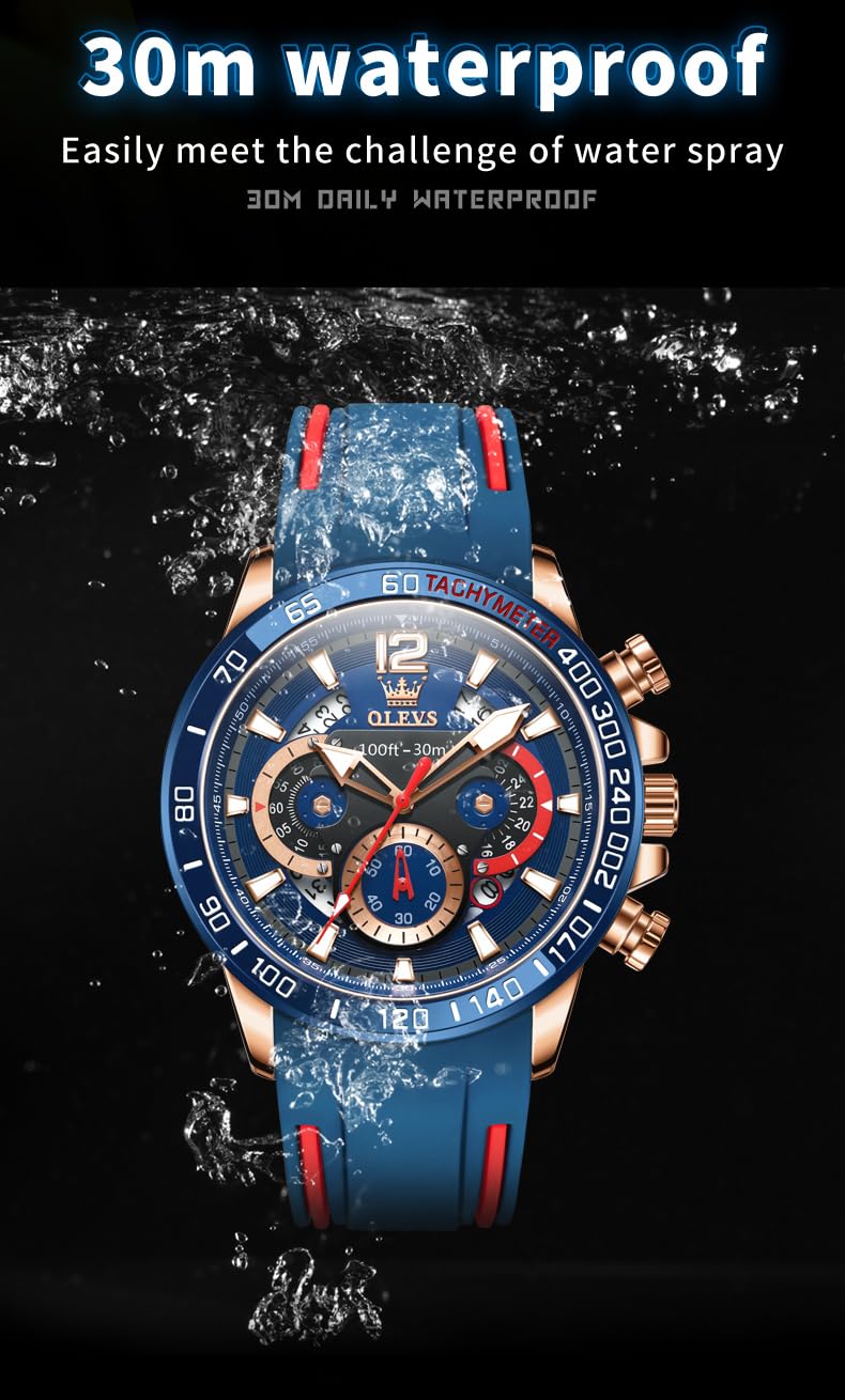 Foto 8 pulgar | Reloj Olevs Blue Military Sport Impermeable Para Hombre - Venta Internacional.