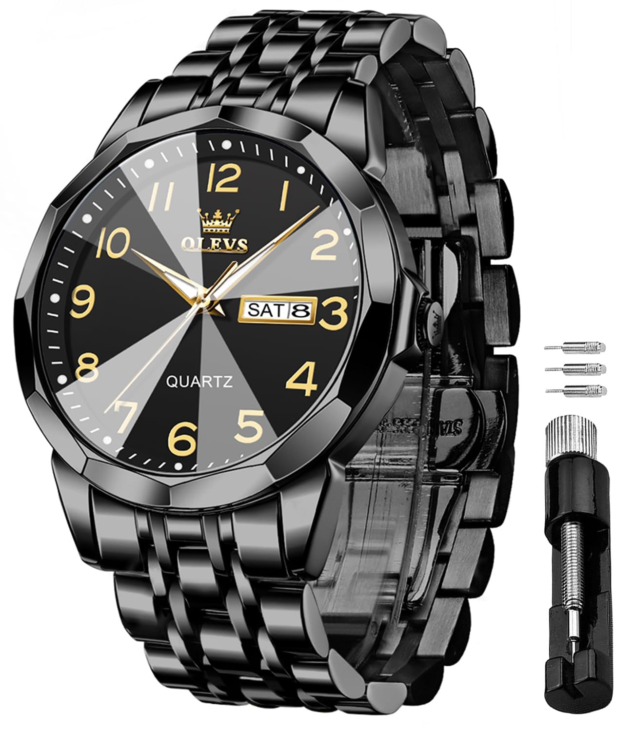 Foto 1 | Reloj Olevs Vestido De Lujo Analógico De Cuarzo Para Hombre A Prueba De Agua - Venta Internacional.