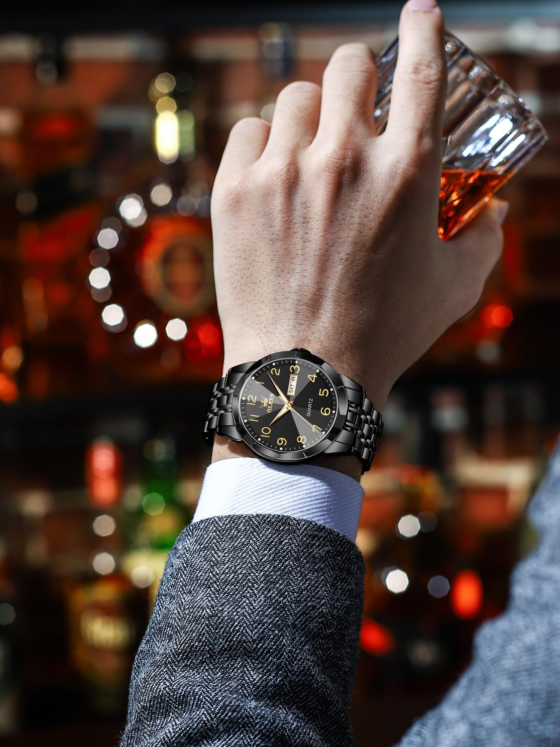 Foto 4 | Reloj Olevs Vestido De Lujo Analógico De Cuarzo Para Hombre A Prueba De Agua - Venta Internacional.
