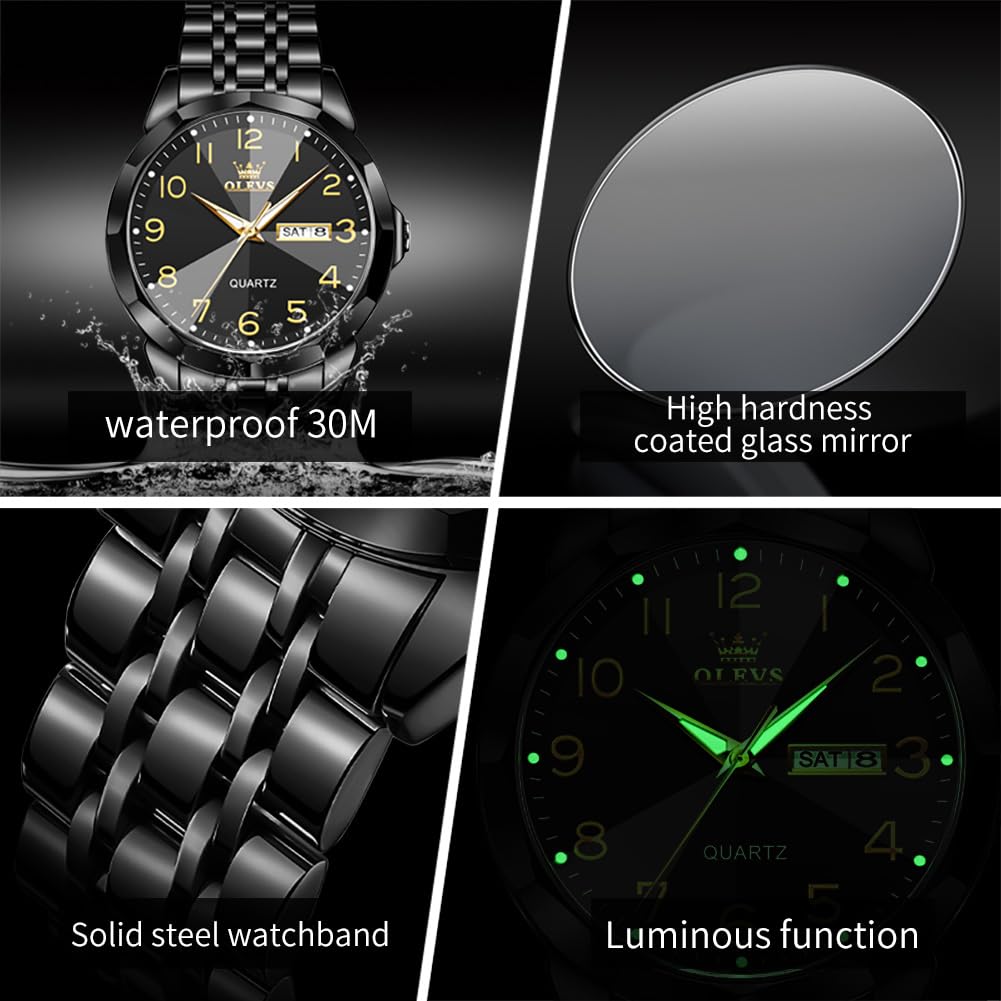 Foto 5 | Reloj Olevs Vestido De Lujo Analógico De Cuarzo Para Hombre A Prueba De Agua - Venta Internacional.