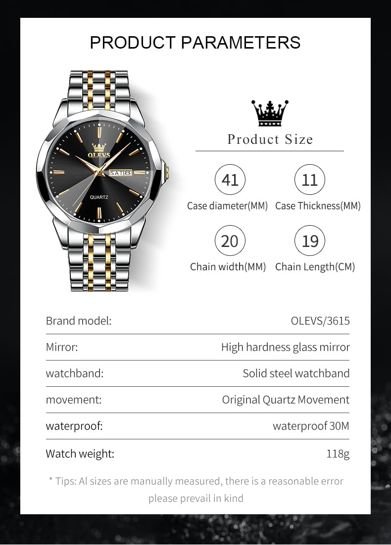 Foto 7 pulgar | Reloj De Pulsera Olevs Business Dress Analog Quartz Para Hombre - Venta Internacional.