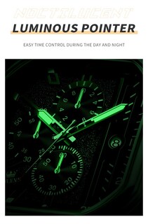 Foto 5 | Reloj Olevs Con Cronógrafo Clásico Cuadrado De Cuero Negro Para Hombre - Venta Internacional.