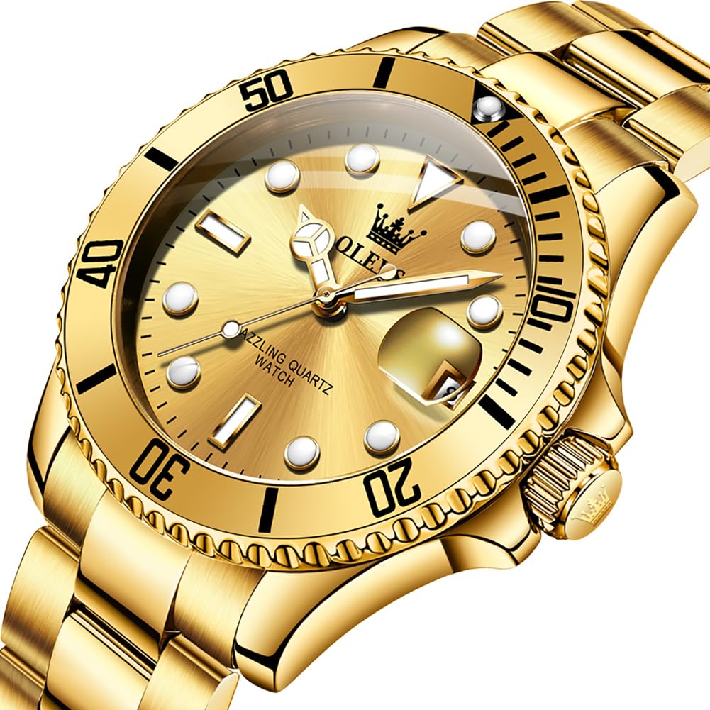 Foto 3 pulgar | Reloj Olevs Gold Para Hombre De Cuarzo Impermeable Con Fecha De Día - Venta Internacional.