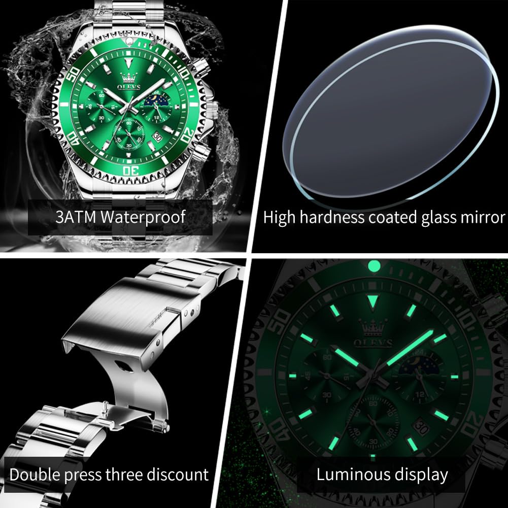 Foto 6 pulgar | Reloj Olevs Business Dress Big Face Analog Quartz Para Hombre - Venta Internacional.