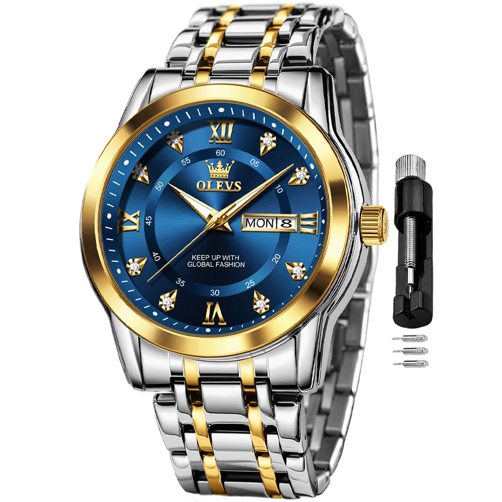 Foto 2 pulgar | Reloj Olevs Vestido De Negocios Clásico Azul Impermeable Para Hombre - Venta Internacional.