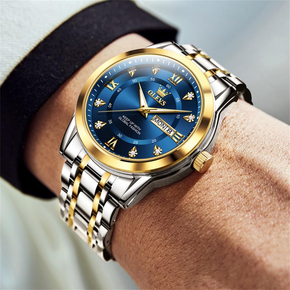 Foto 3 pulgar | Reloj Olevs Vestido De Negocios Clásico Azul Impermeable Para Hombre - Venta Internacional.