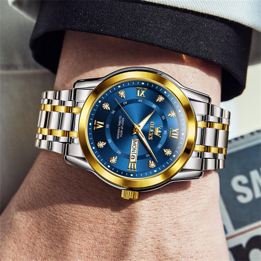 Foto 4 pulgar | Reloj Olevs Vestido De Negocios Clásico Azul Impermeable Para Hombre - Venta Internacional.