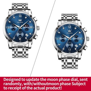 Foto 2 | Reloj Olevs Silver Para Hombre Con Esfera Azul De Acero Inoxidable - Venta Internacional.