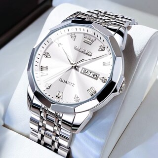Foto 5 | Reloj De Pulsera Olevs Para Hombre Analógico De Cuarzo Y Acero Inoxidable - Venta Internacional.