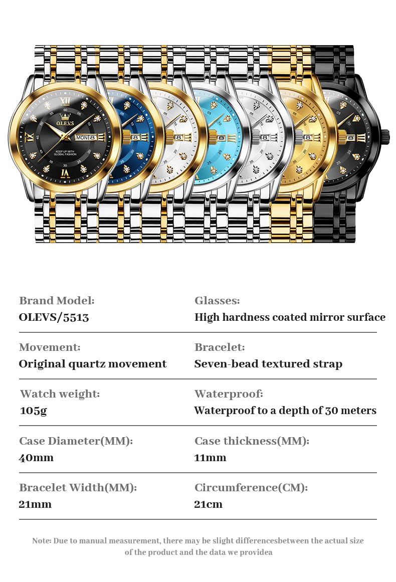 Foto 7 pulgar | Reloj Olevs Para Hombre, De Acero Inoxidable Plateado, Impermeable Y Luminoso - Venta Internacional.
