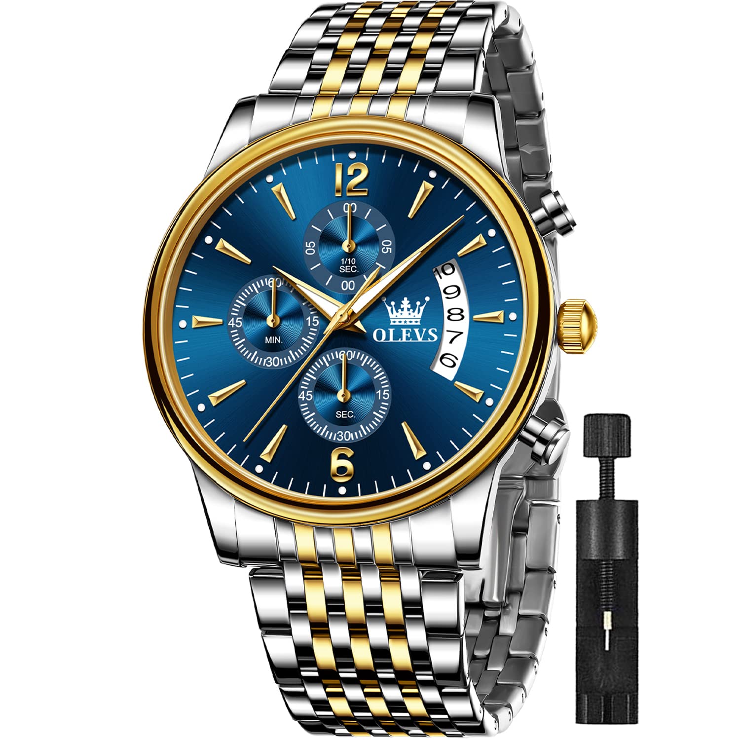 Foto 2 pulgar | Reloj Olevs Chronograph Business Dress Quartz Para Hombre - Venta Internacional.