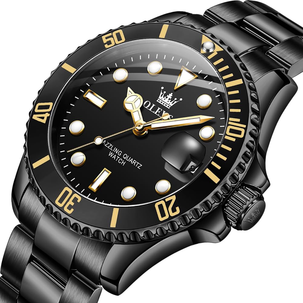 Foto 3 pulgar | Reloj Olevs Dress Impermeable Para Día Y Fecha Con Esfera Negra Para Hombre - Venta Internacional.