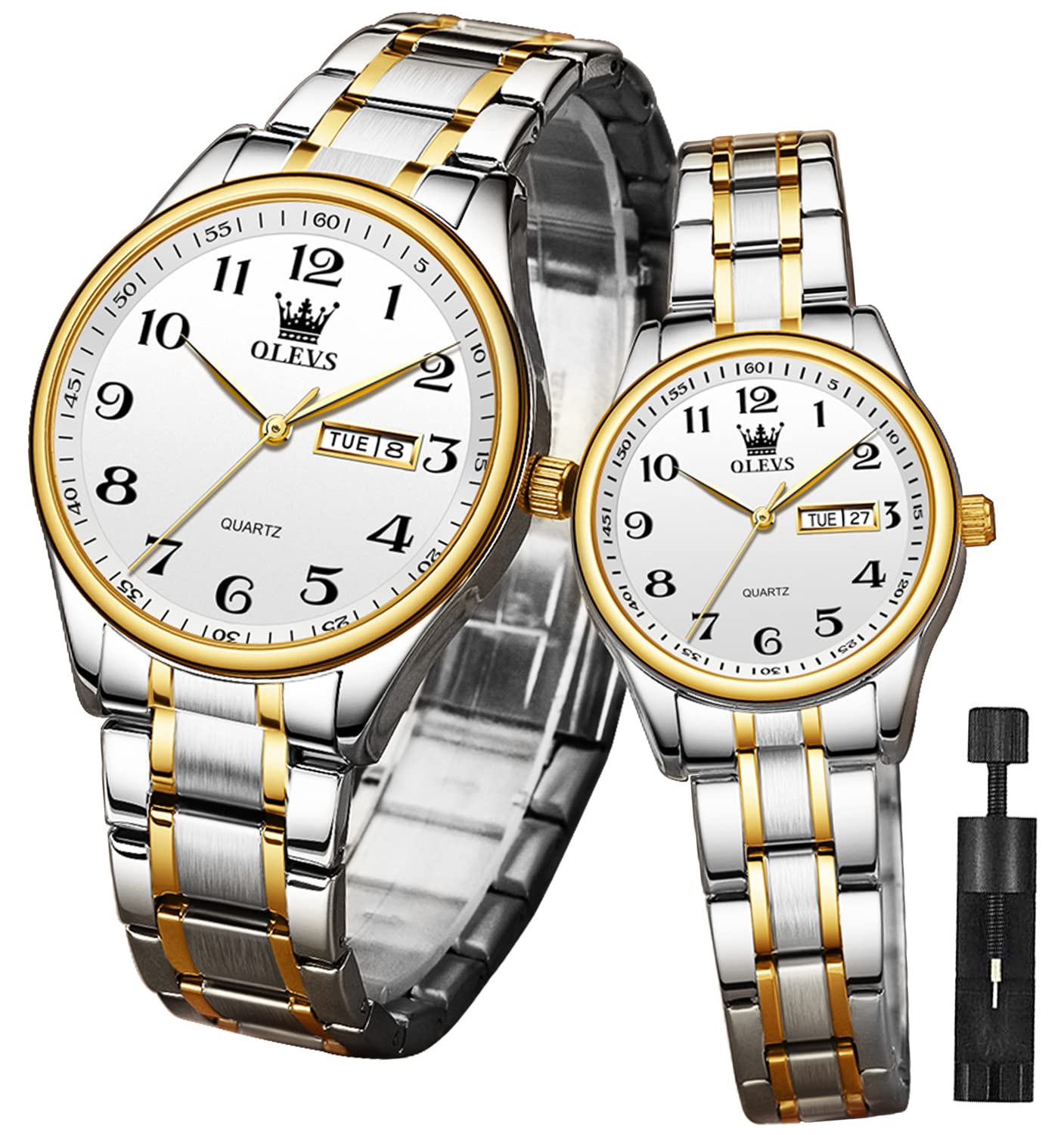 Foto 2 pulgar | Reloj Olevs De Acero Inoxidable Impermeable Para Parejas De San Valentín - Venta Internacional.