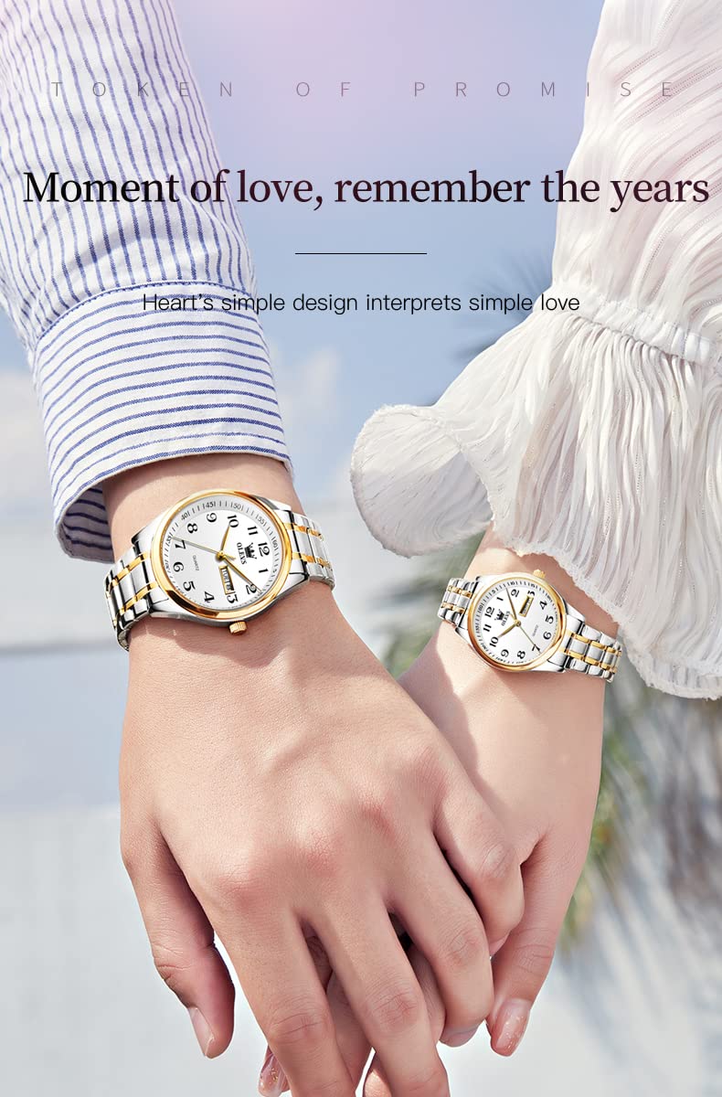 Foto 3 pulgar | Reloj Olevs De Acero Inoxidable Impermeable Para Parejas De San Valentín - Venta Internacional.