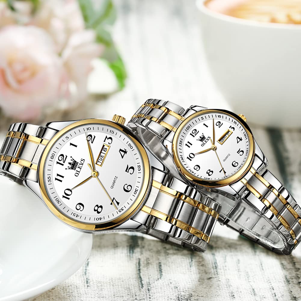 Foto 4 pulgar | Reloj Olevs De Acero Inoxidable Impermeable Para Parejas De San Valentín - Venta Internacional.
