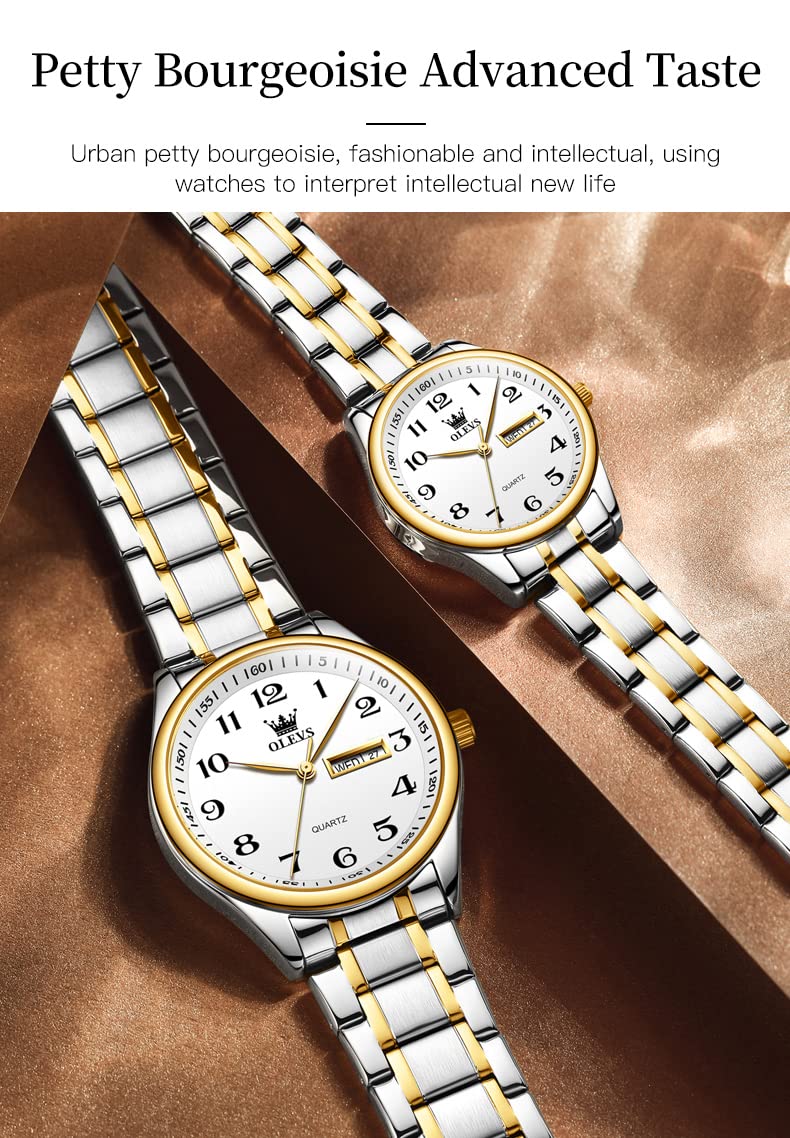 Foto 7 pulgar | Reloj Olevs De Acero Inoxidable Impermeable Para Parejas De San Valentín - Venta Internacional.