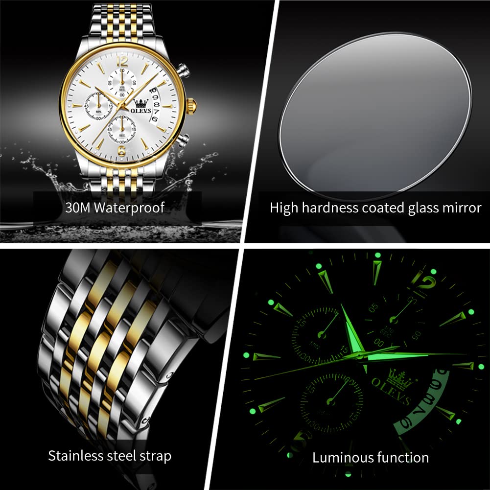 Foto 4 pulgar | Reloj Olevs Chronograph Business Dress Quartz Para Hombre - Venta Internacional.