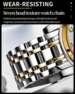 Foto 4 | Reloj De Pulsera Olevs Men Chronograph Moon Phase De Acero Inoxidable - Venta Internacional.